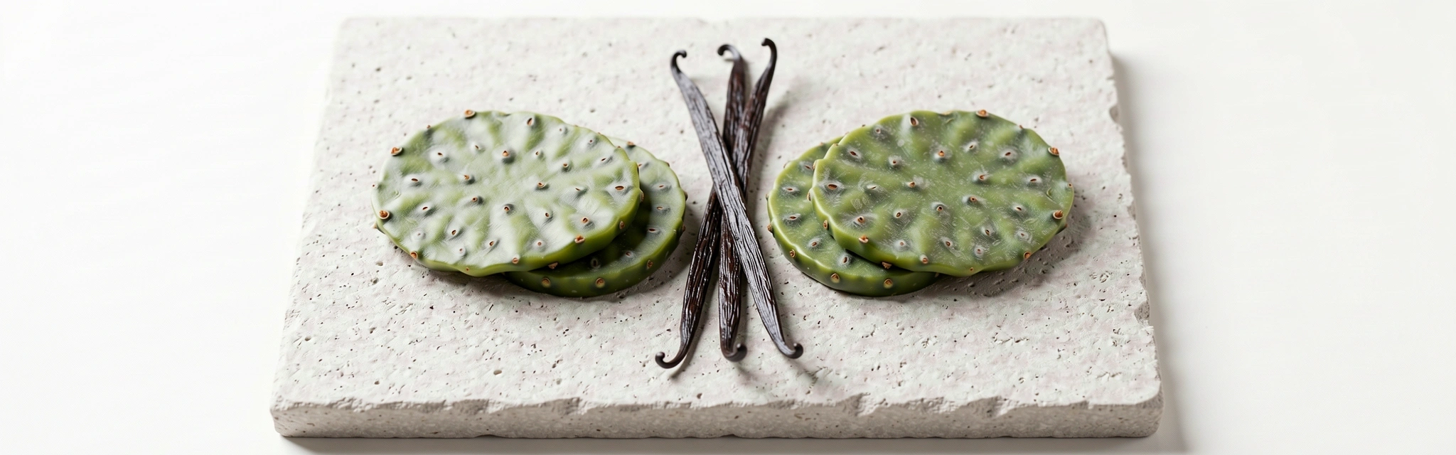 Elementos botánicos mexicanos en composición minimalista